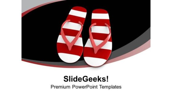 Flip Flop For Beach Holiday PowerPoint Templates Ppt Backgrounds For Slides 0613