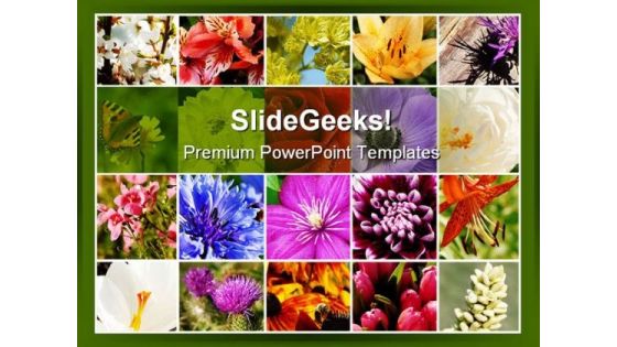 Floral Mosaic Beauty PowerPoint Template 0810 Floral Mosaic Beauty PowerPoint Template 0810