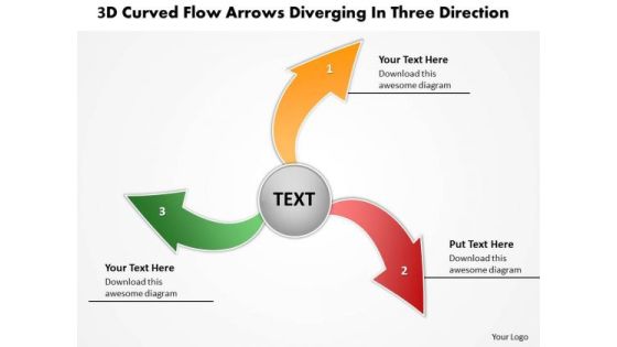 Flow Arrows Diverging Three Direction Circular Network PowerPoint Templates Flow Arrows Diverging Three Direction Circular Network PowerPoint Templates