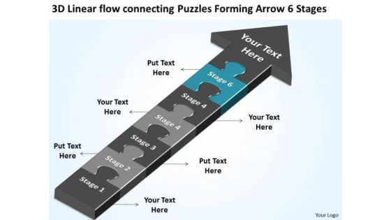 Flow Connecting Puzzles Forming Arrow 6 Stages Ppt Starting Business Plan PowerPoint Slides Flow Connecting Puzzles Forming Arrow 6 Stages Ppt Starting Business Plan PowerPoint Slides