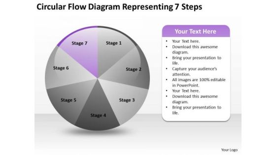 Flow Diagram Representing 7 Steps Business Plan Template PowerPoint Slides Flow Diagram Representing 7 Steps Business Plan Template PowerPoint Slides