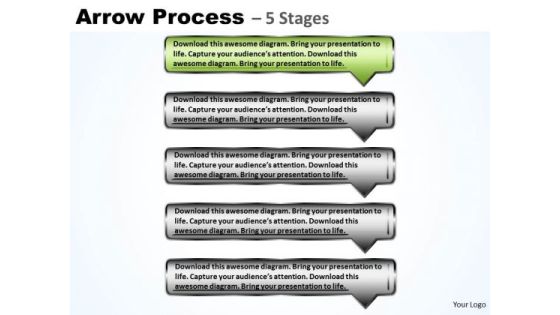 Flow Ppt Template Sequential Process Using Rectangular Arrows 2 Image