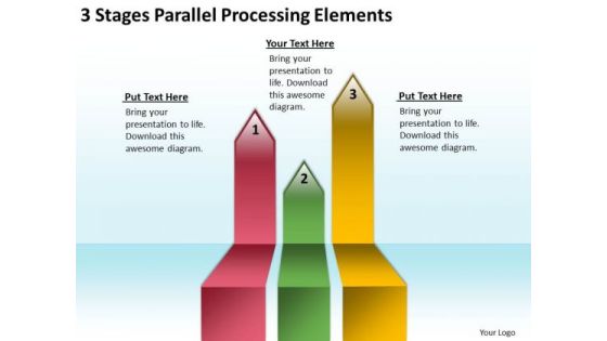 Flowchart Parallel Process 3 Stages Processing Elements PowerPoint Slides Flowchart Parallel Process 3 Stages Processing Elements PowerPoint Slides