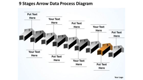 Flowchart Parallel Process 9 Stages Arrow Data Diagram Ppt PowerPoint Slides