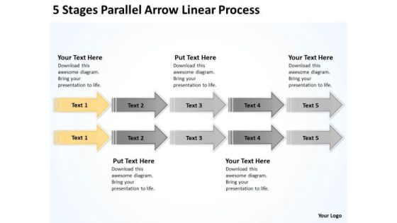 Flowchart Parallel Process Linear PowerPoint Templates Backgrounds For Slides