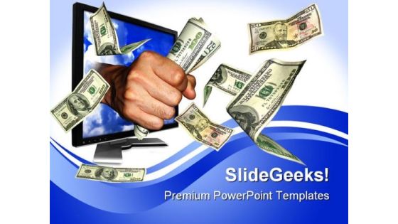 Flying Money Business PowerPoint Backgrounds And Templates 1210
