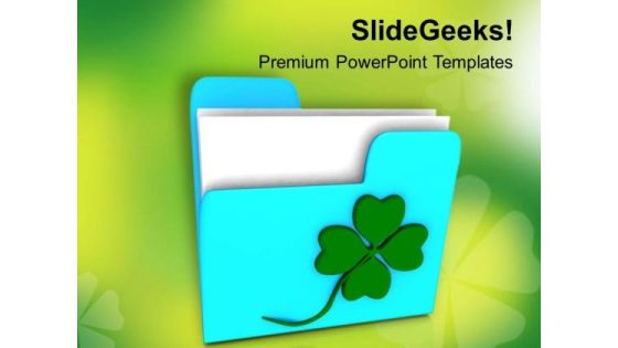 Folder Icon With Clover PowerPoint Templates Ppt Backgrounds For Slides 0313 Folder Icon With Clover PowerPoint Templates Ppt Backgrounds For Slides 0313