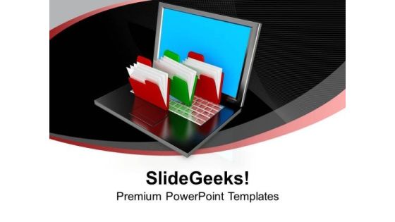 Folder Structure With Laptop Business PowerPoint Templates And PowerPoint Themes 1012 Folder Structure With Laptop Business PowerPoint Templates And PowerPoint Themes 1012