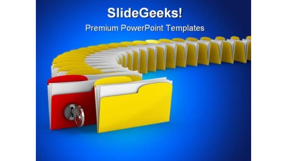 Folder With Key Security PowerPoint Background And Template 1210 Folder With Key Security PowerPoint Background And Template 1210