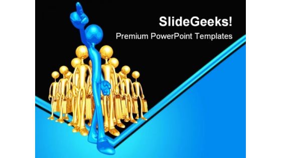 Follows One Leadership PowerPoint Themes And PowerPoint Slides 0511