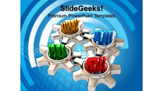 Four Gears Turn In Conjunction Industrial PowerPoint Templates And PowerPoint Themes 0812