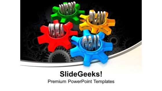 Four Gears Turn In Conjunction Industrial PowerPoint Templates And PowerPoint Themes 1012 Four Gears Turn In Conjunction Industrial PowerPoint Templates And PowerPoint Themes 1012