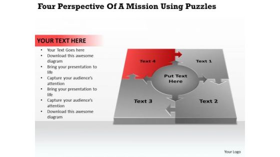 Four Perspective Of A Mission Using Puzzles Cheap Business Plan PowerPoint Slides Four Perspective Of A Mission Using Puzzles Cheap Business Plan PowerPoint Slides