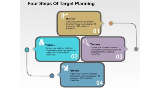 Four Steps Of Target Planning PowerPoint Template Four Steps Of Target Planning PowerPoint Template