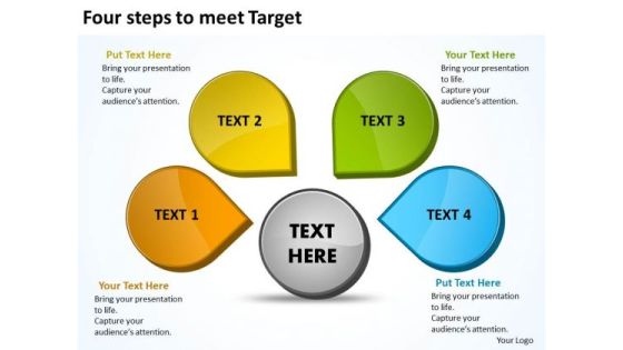 Four Steps To Meet Targets PowerPoint Slides Presentation Diagrams Templates