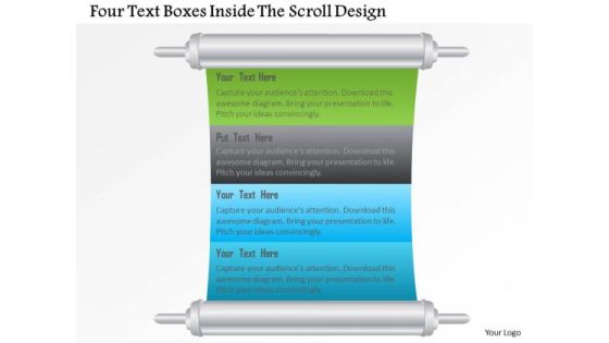 Four Text Boxes Inside The Scroll Design Presentation Template Four Text Boxes Inside The Scroll Design Presentation Template