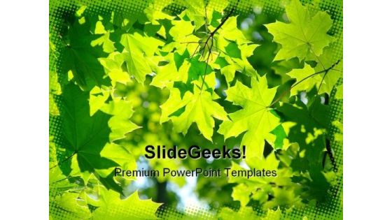 Fresh Green Maple Leaves Nature PowerPoint Themes And PowerPoint Slides 0411
