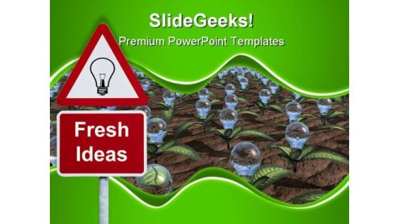 Fresh Ideas Signpost In Field Business PowerPoint Themes And PowerPoint Slides 0911