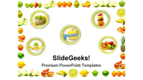 Fruit Border Food PowerPoint Themes And PowerPoint Slides 0411