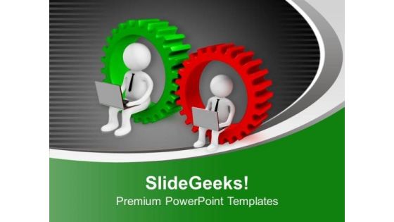 Gear Your Business With Technology PowerPoint Templates Ppt Backgrounds For Slides 0613 Gear Your Business With Technology PowerPoint Templates Ppt Backgrounds For Slides 0613