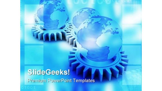 Gears And Globe Concept Industrial PowerPoint Templates And PowerPoint Backgrounds 0411 Gears And Globe Concept Industrial PowerPoint Templates And PowerPoint Backgrounds 0411