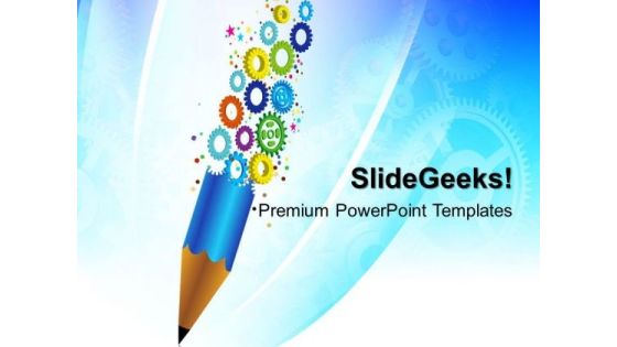 Gears And Pencil Business PowerPoint Templates And PowerPoint Themes 0412 Gears And Pencil Business PowerPoint Templates And PowerPoint Themes 0412