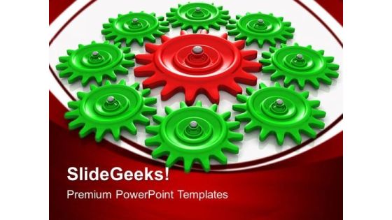 Gears Teamwork Leadership PowerPoint Templates And PowerPoint Themes 0412