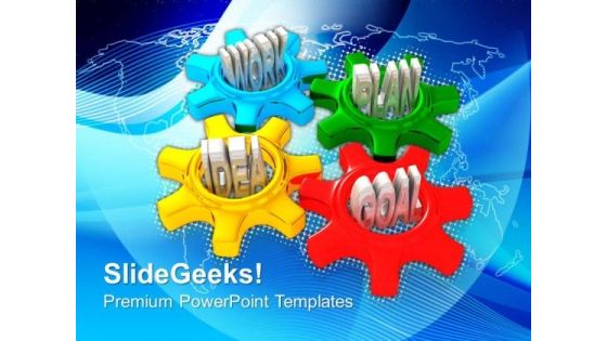 Gears Turn In Conjunction Gearwheels PowerPoint Templates And PowerPoint Themes 0812