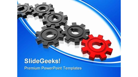 Gears With Leadership Business PowerPoint Templates And PowerPoint Backgrounds 0611