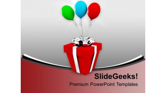 Gift Box And Bright Balloons PowerPoint Templates Ppt Backgrounds For Slides 0113