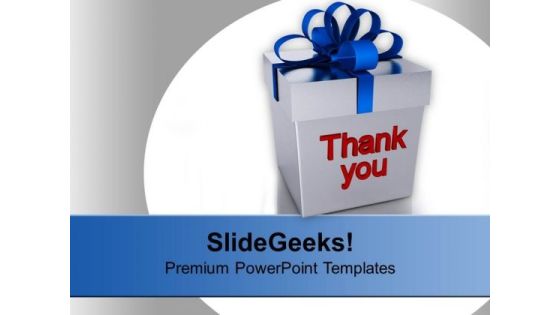 Gift Box With Word Thank You Metaphor PowerPoint Templates Ppt Backgrounds For Slides 1112