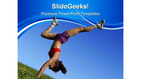 Girl Exercising Health PowerPoint Templates And PowerPoint Backgrounds 0511