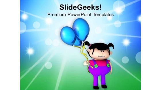 Girl Having Fun With Balloons PowerPoint Templates Ppt Backgrounds For Slides 0513