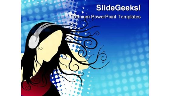 Girl Listening Music Entertainment PowerPoint Templates And PowerPoint Backgrounds 0811 Girl Listening Music Entertainment PowerPoint Templates And PowerPoint Backgrounds 0811
