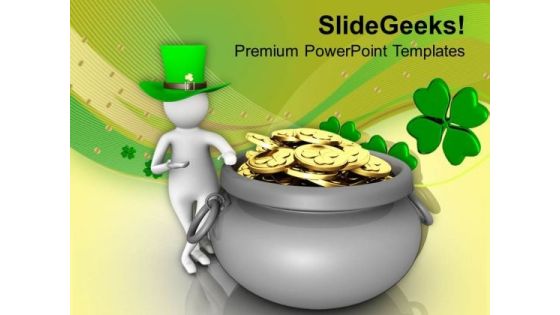 Global Celebration With Man And Big Coines Pot PowerPoint Templates Ppt Backgrounds For Slides 0313 Global Celebration With Man And Big Coines Pot PowerPoint Templates Ppt Backgrounds For Slides 0313