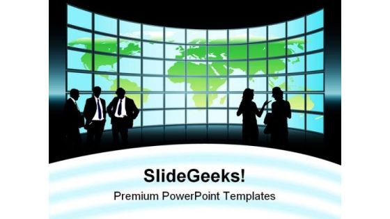 Globe And Business PowerPoint Template 1110 Globe And Business PowerPoint Template 1110