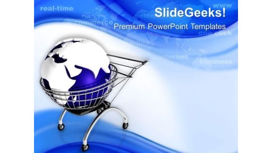 Globe In Shopping Cart PowerPoint Templates Ppt Backgrounds For Slides 0713 Globe In Shopping Cart PowerPoint Templates Ppt Backgrounds For Slides 0713