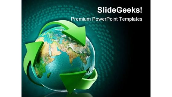 Globe With Green Arrows Earth PowerPoint Templates And PowerPoint Backgrounds 0511