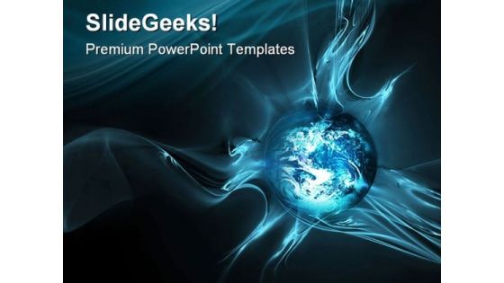 Glowing Blue Globe Abstract PowerPoint Templates And PowerPoint Backgrounds 0411