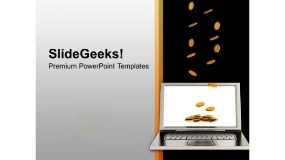 Gold Coins Falling On Laptop Finance PowerPoint Templates Ppt Backgrounds For Slides 0113 Gold Coins Falling On Laptop Finance PowerPoint Templates Ppt Backgrounds For Slides 0113