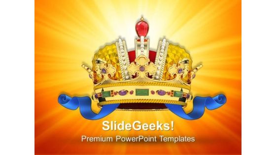 Gold Crown With Jewels Symbol PowerPoint Templates And PowerPoint Themes 0712 Gold Crown With Jewels Symbol PowerPoint Templates And PowerPoint Themes 0712