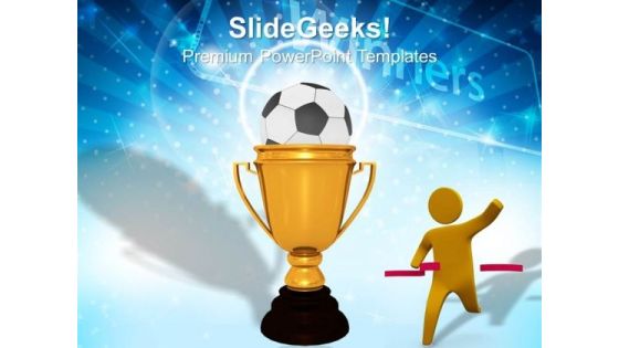 Gold Cup Winner With Soccer Ball Success PowerPoint Templates And PowerPoint Themes 1012 Gold Cup Winner With Soccer Ball Success PowerPoint Templates And PowerPoint Themes 1012