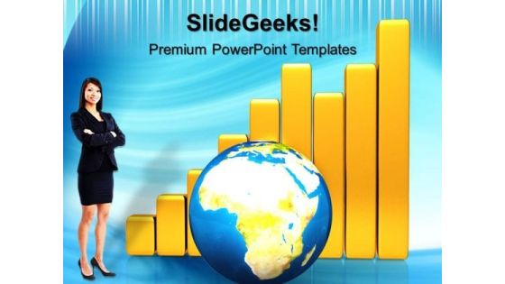Golden Bar Graph With Globe Business PowerPoint Templates And PowerPoint Themes 0712 Golden Bar Graph With Globe Business PowerPoint Templates And PowerPoint Themes 0712