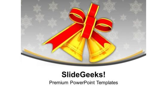 Golden Bells With Red Bow PowerPoint Templates Ppt Backgrounds For Slides 0113 Golden Bells With Red Bow PowerPoint Templates Ppt Backgrounds For Slides 0113