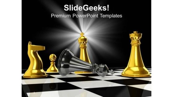 Golden Chess Winner Defeat Black King PowerPoint Templates Ppt Backgrounds For Slides 0213 Golden Chess Winner Defeat Black King PowerPoint Templates Ppt Backgrounds For Slides 0213