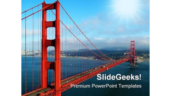 Golden Gate Bridge Transportation PowerPoint Background And Template 1210