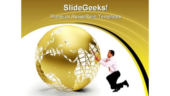 Golden Globe Earth PowerPoint Template 0910 Golden Globe Earth PowerPoint Template 0910
