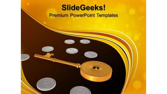 Golden Key With Coins Investment Business PowerPoint Templates And PowerPoint Themes 1012 Golden Key With Coins Investment Business PowerPoint Templates And PowerPoint Themes 1012