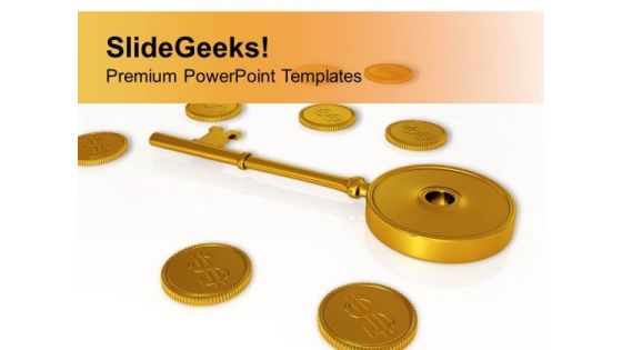 Golden Key With Coins Security Finance PowerPoint Templates Ppt Backgrounds For Slides 1212 Golden Key With Coins Security Finance PowerPoint Templates Ppt Backgrounds For Slides 1212