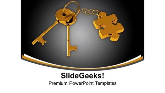 Golden Key With Puzzle Piece On Chain Security PowerPoint Templates And PowerPoint Themes 1012 Golden Key With Puzzle Piece On Chain Security PowerPoint Templates And PowerPoint Themes 1012